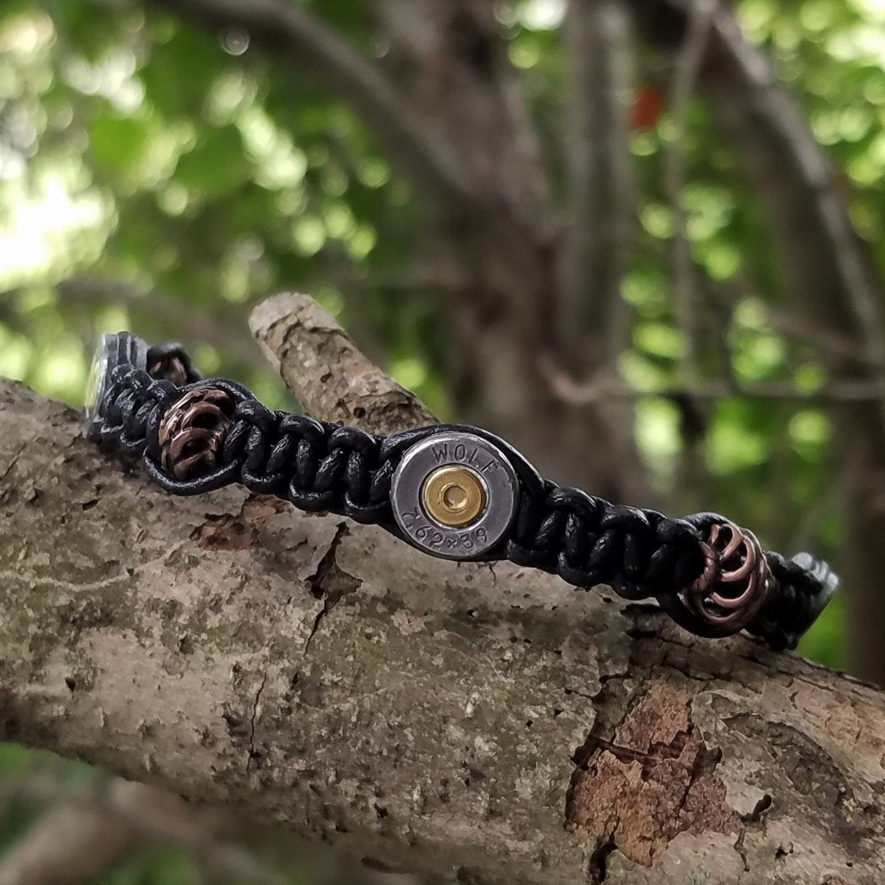 Gunmetal 7.62x39 or .45 Bullet Shell Bracelet With Copper Beads and ...