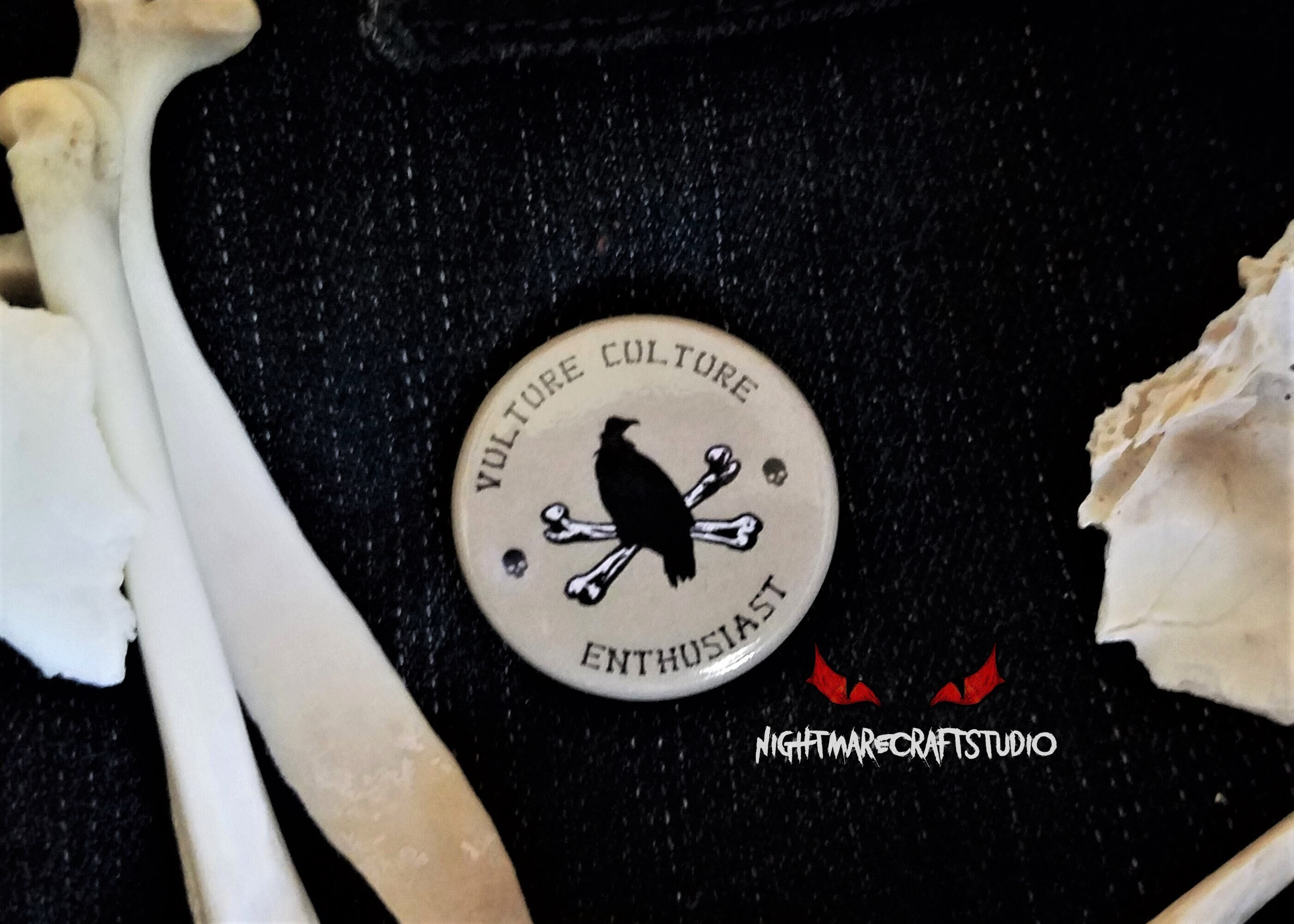 Vulture Culture Enthusiast Button Pin 1.25in