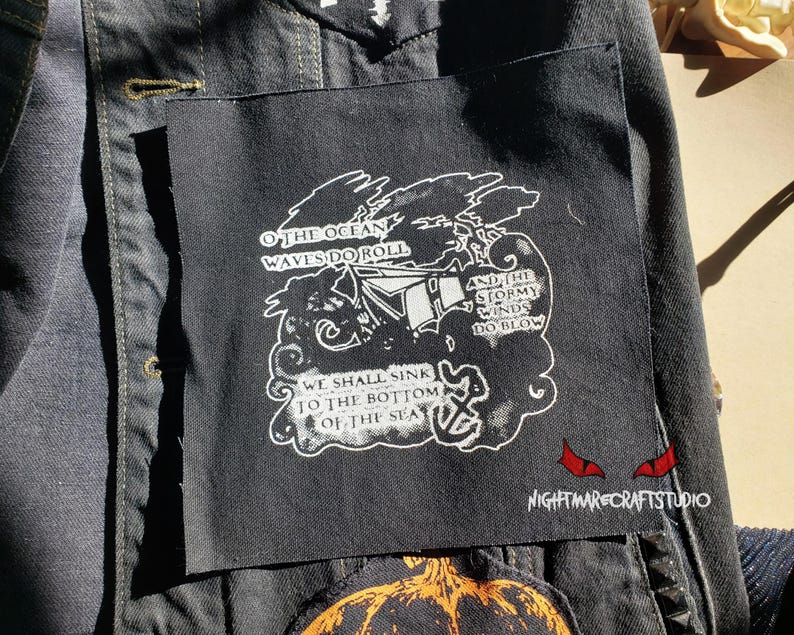 Sea Shanty Pirate Ship Screenprinted Cloth Patch - "the Mermaid" - Etsy