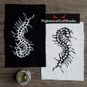 Centipede Screenprinted Patch - Sew-on Cloth Patch