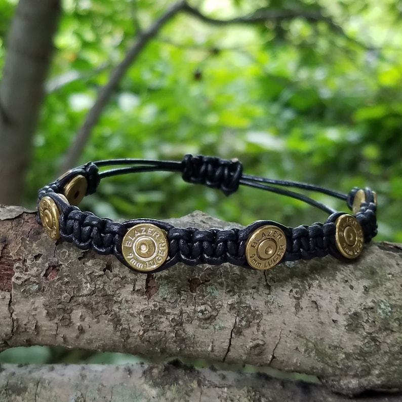 9mm Bullet Shell Bracelet With Leather Cord - Etsy