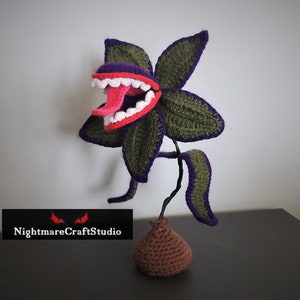 Killer Carnivorous Plant Crochet Soft Sculpture With Posable Wire ...