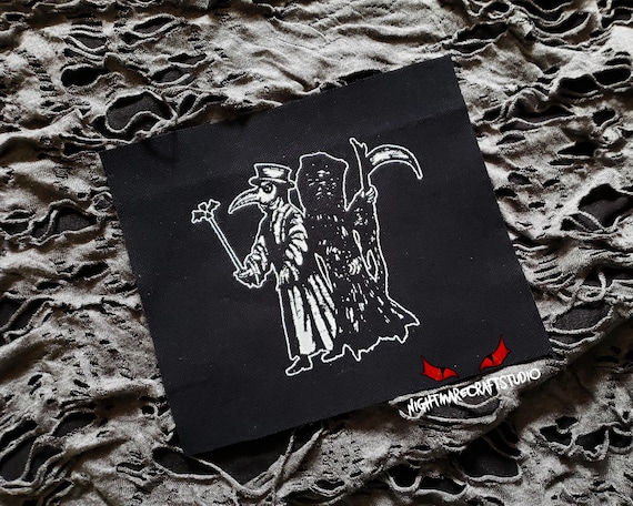 Plague Doctor / Grim Reaper Screenprinted Cloth Patch