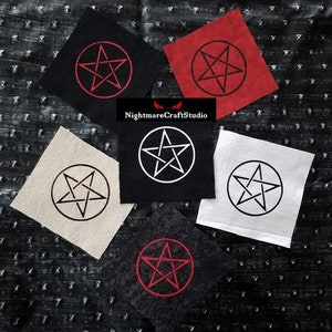 Pentakel/Pentagramm Siebdruck-Aufnäher zum Aufnähen