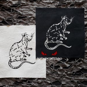 Undead Rat Screenprinted Punk Patch - Sew-on Cloth Patch