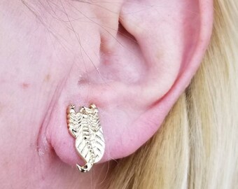 GiftJewelryShop Bronze Retro Style Beautiful Lovely Butterfly Photo Stud Earrings 10mm Diameter