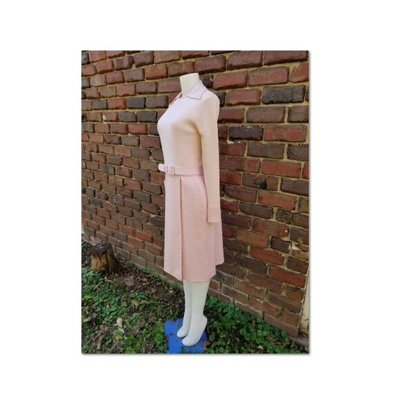 Vintage 70s Mod CIAO Pink and White Collared Long