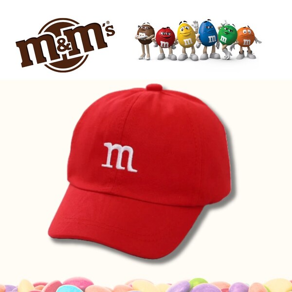 Hochwertige, mehrfarbige Original-M&M-Mütze aus Baumwolle. Lustige Baseballkappe für Partys und Kinder