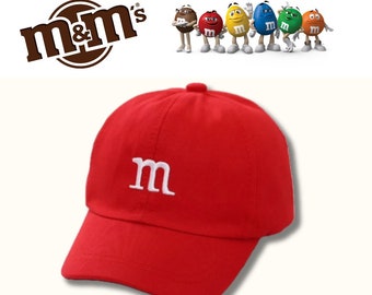 Chapeau M&M original multicolore de haute qualité en coton. Casquette de baseball amusante pour les fêtes et les enfants