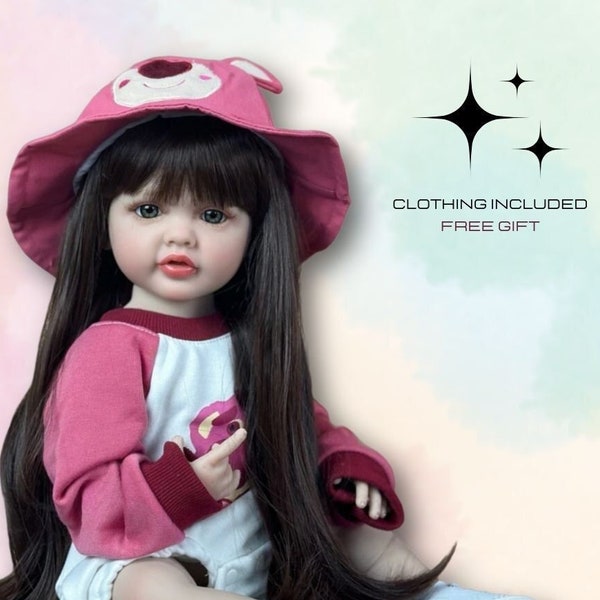 Poupée Reborn super réaliste de 55 cm avec corps en silicone et vêtements inclus - cadeau de naissance parfait - Doll Collection HQ