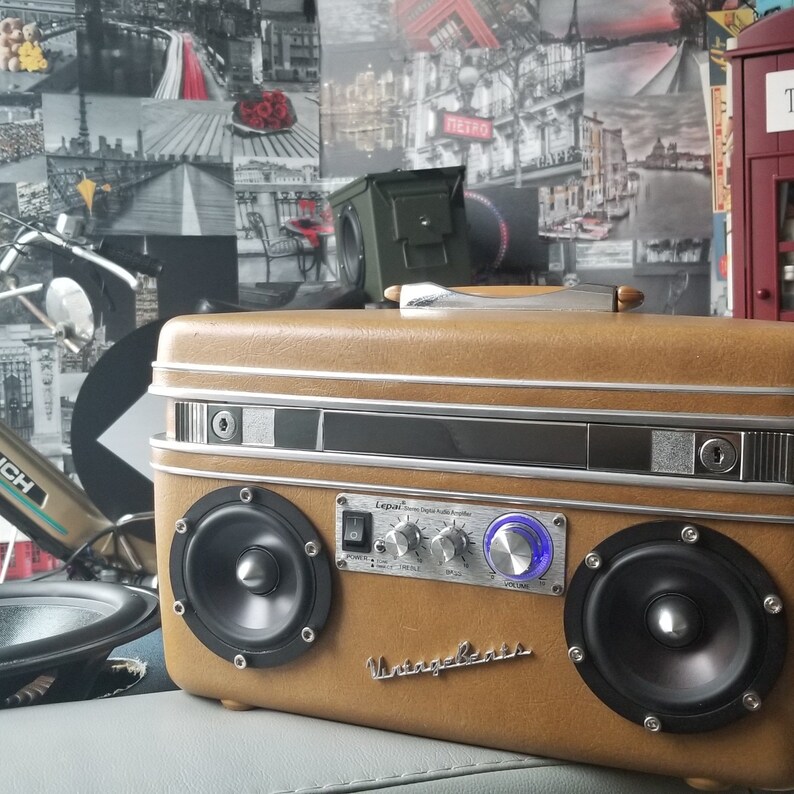 Vintage luggage speaker Bluetooth Etsy