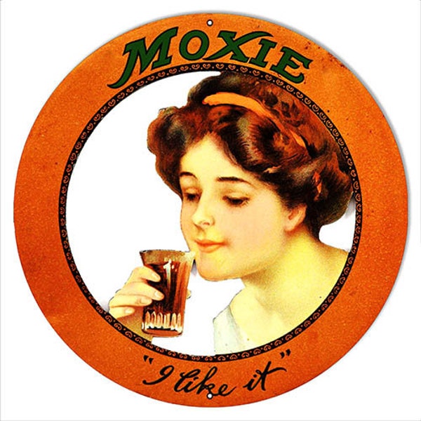 Moxie Reproduction Metal Sign 14" Round