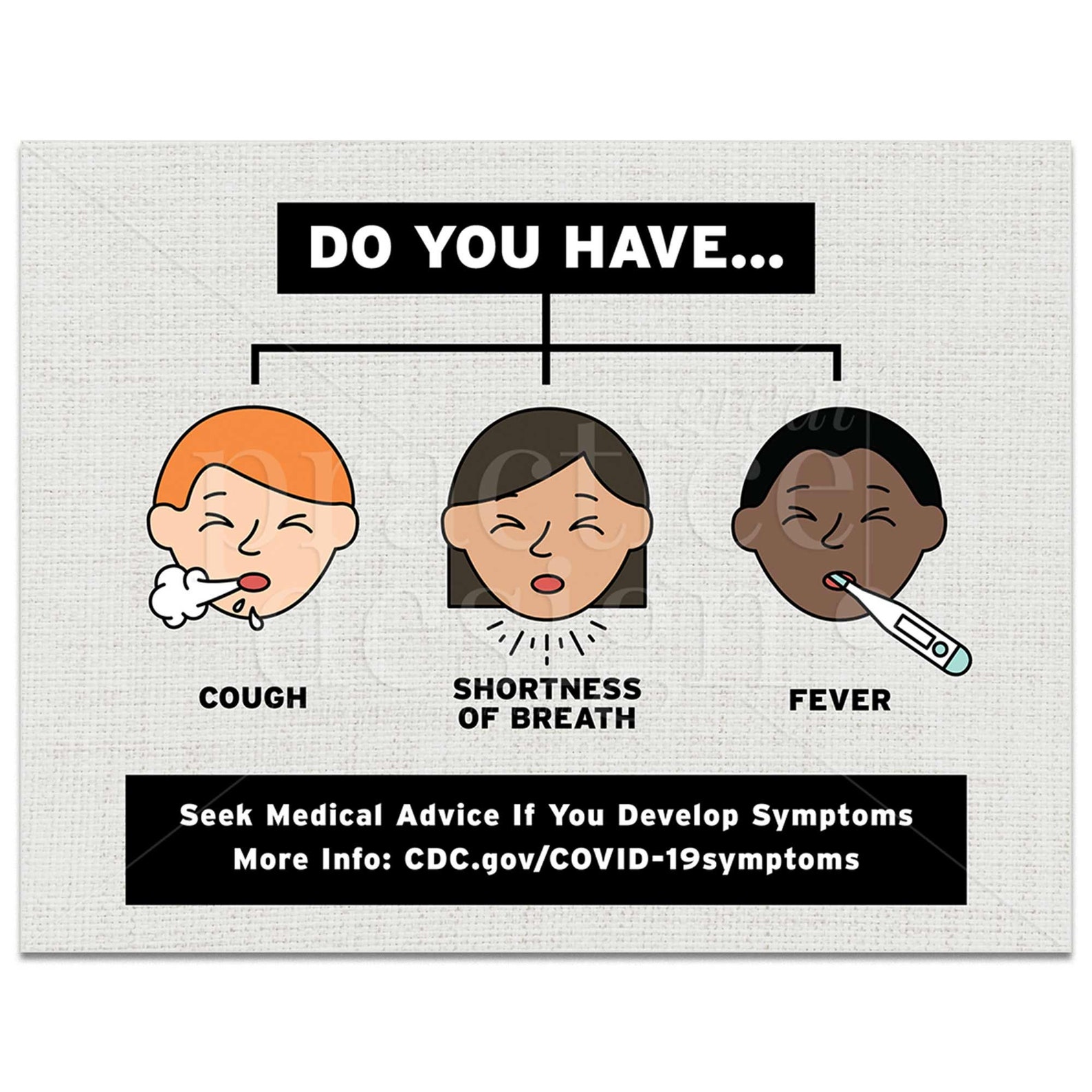 Do You Have Fever Sign Symptom Sign Printable Symptom Etsy