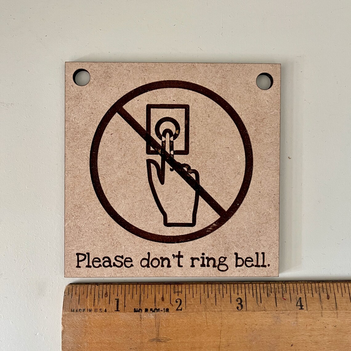 Please Dont Ring The Doorbell Sign Wood Engraved For The Doorbell