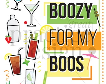 Boozy For My Boos Herunterladbares Zeichen - Happy Hour Zeichen - Junggesellenabschied Zeichen - Verlobungsfeier Zeichen - Mädchen Nacht Zeichen