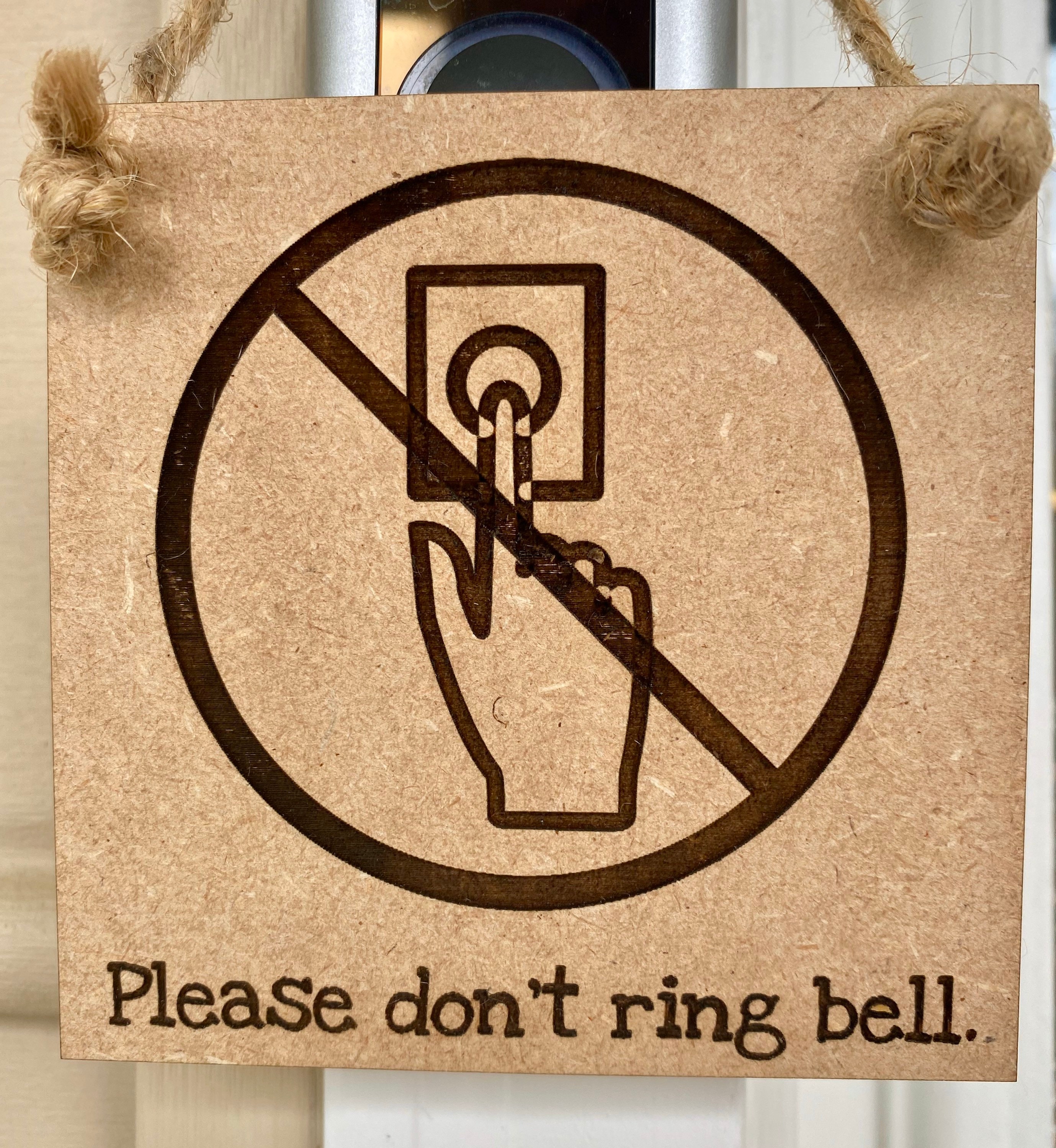 Please Dont Ring the Doorbell Sign. Wood Engraved for the Doorbell. Please Dont Ring. Sign to