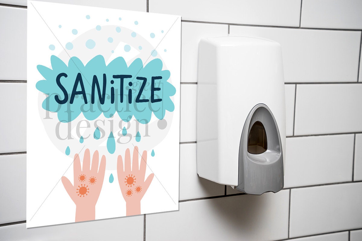 Sanitize Your Hands Sign, Printable Sanitize Your Hands Sign, Please ...