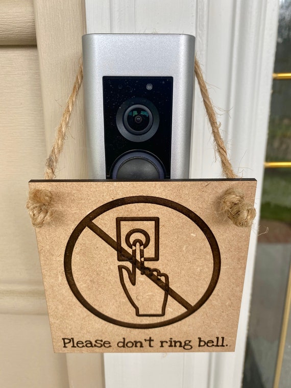 Please Dont Ring the Doorbell Sign. Wood Engraved for the Etsy