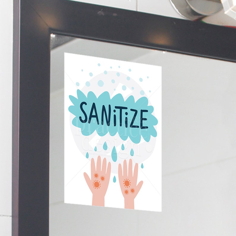 Sanitize your hands sign Printable sanitize your hands sign | Etsy