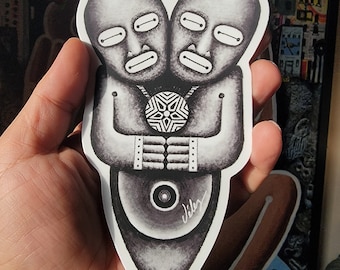 Large Taino Twins Sticker, 3.75” x 6.5”