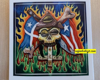 Puerto Rico & Lares Flag Sticker