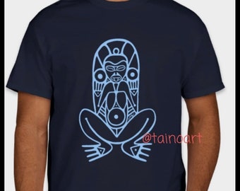 La Caguana / Atabey Taino T-Shirt Navy/Light Blue