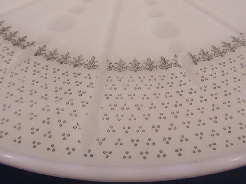 MCM Anchor Hocking Milk Glass Cake Pedstal Plate