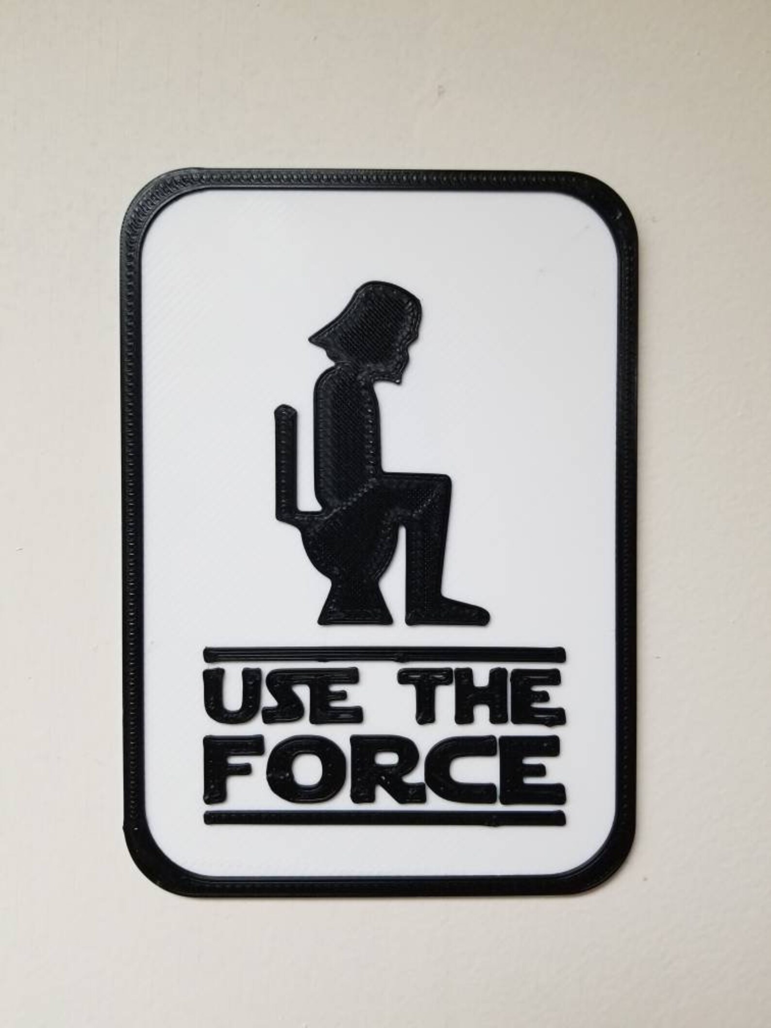 Use the Force Bathroom Sign Darth Vader Gag Gift Funny Etsy