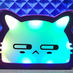 Side-eye Cat Light | RGB Light | Sly Cat light | Kitty Light | RGB Cat Light | 3D Printed Decor | 3D Printed Maker Light | Light Up Sign