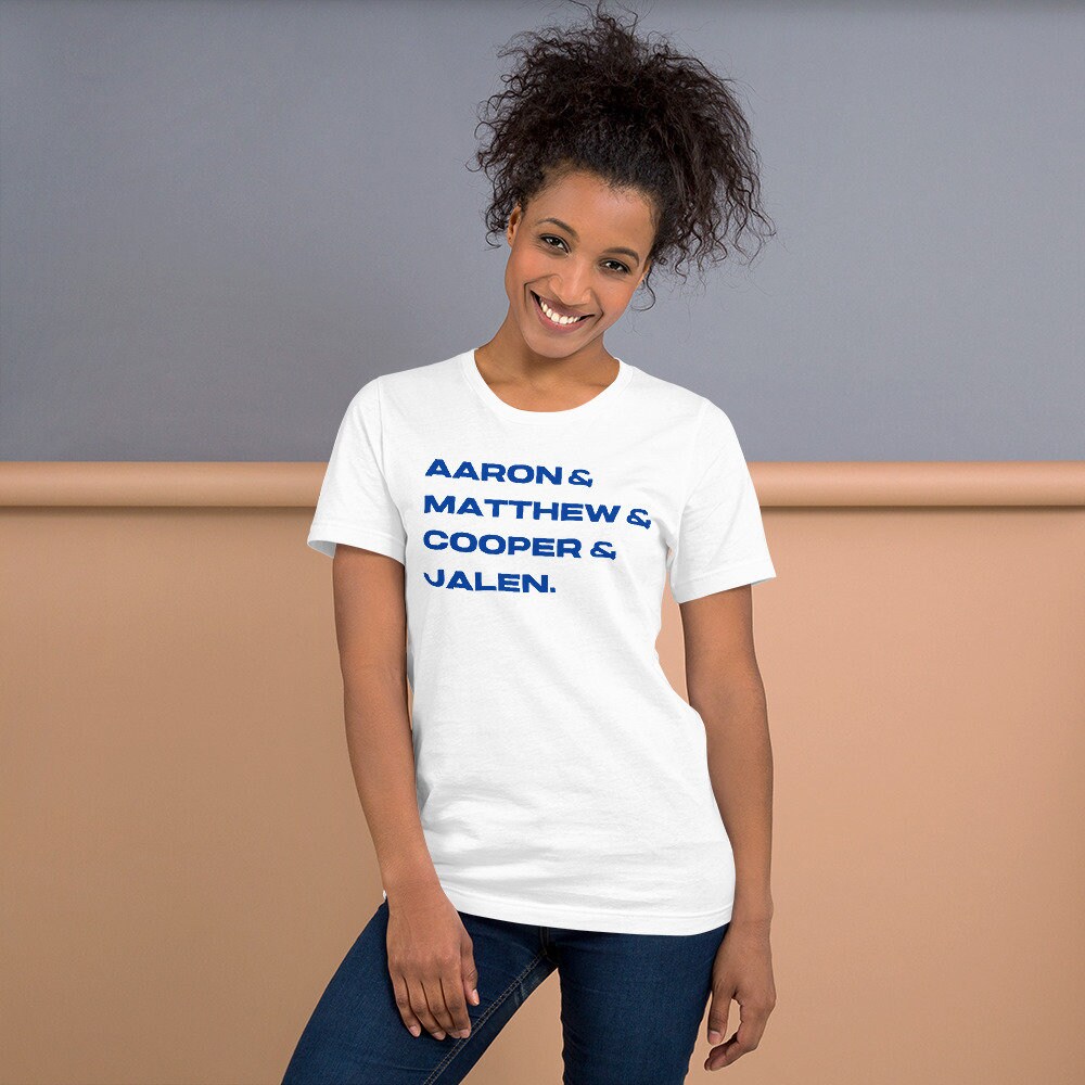 LA Rams Fans Aaron & Matthew and Rams Tee Shirt white