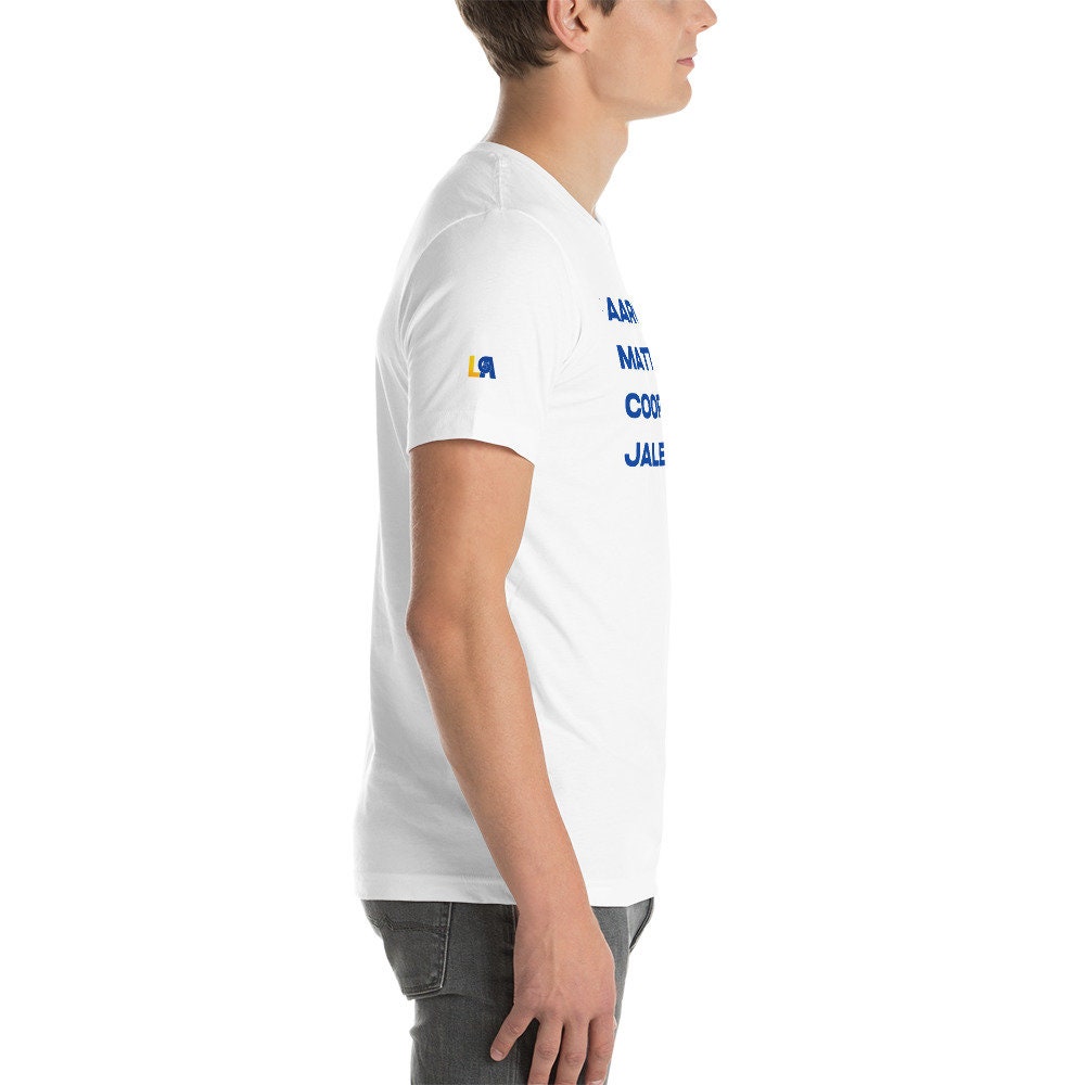 LA Rams Fans Aaron & Matthew and Rams Tee Shirt white