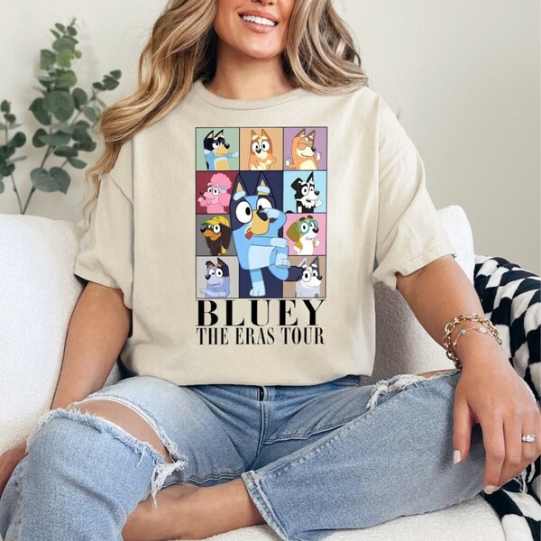 Bluey The Eras Tour Tee shirt,, Bluey and Bingo Kids Show Tee shirt for kids, Bluey tee shirt