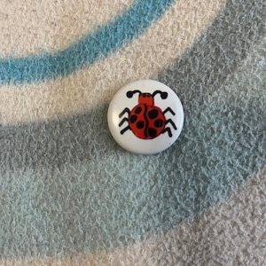 Vintage American Girl Grin Pin Ladybug