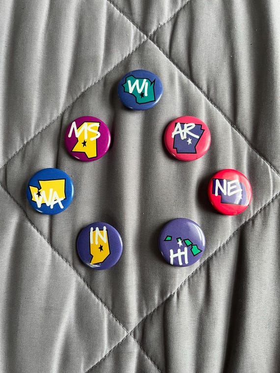 American Girl Grin Pins Lot States