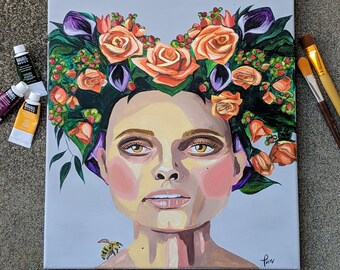 Original Grow acrylic on canvas painting 16&quot;x20&quot;