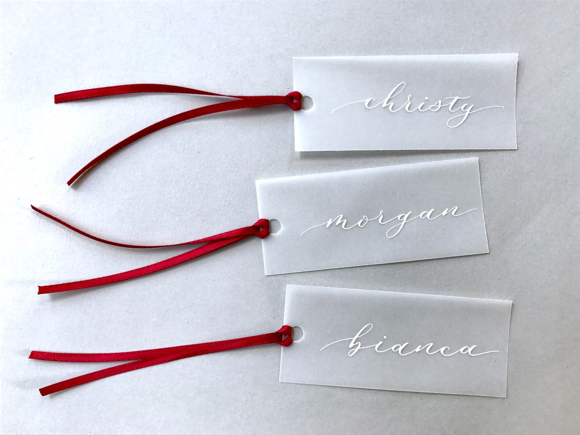 Calligraphy Vellum Name Tags/ Vellum Placecards/ Wedding Place Etsy