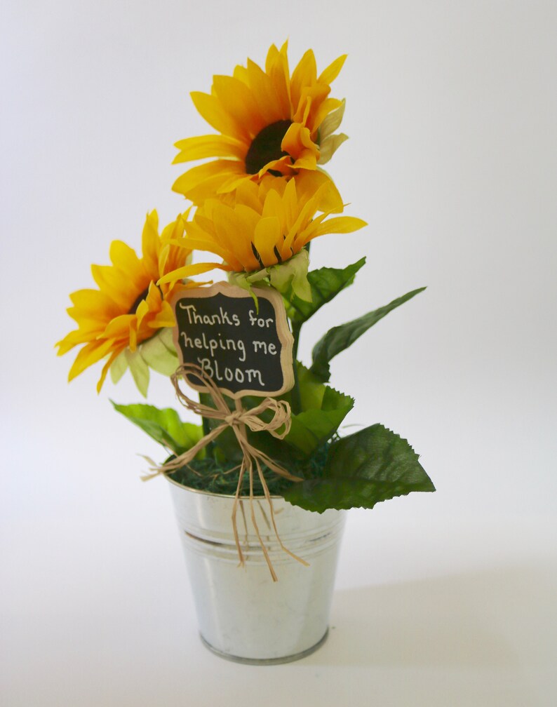 Gift for Teacher Sunflower Flower Arrangement Yellow Etsy