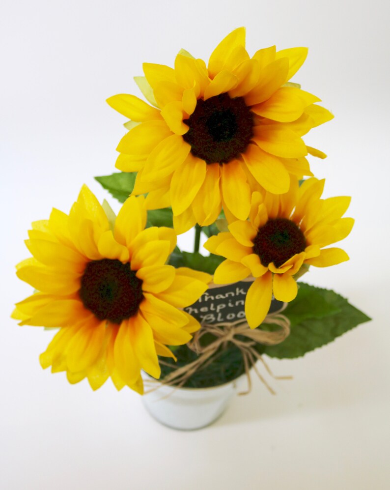 Gift for Teacher Sunflower Flower Arrangement Yellow Etsy