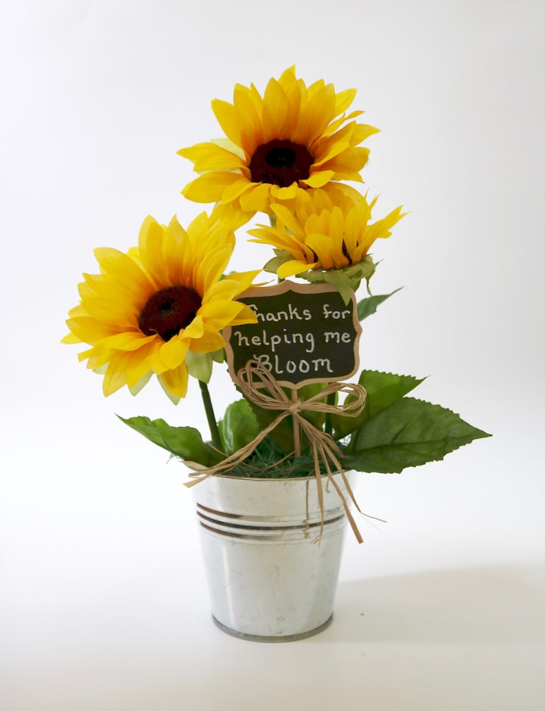 Gift for Teacher Sunflower Flower Arrangement Yellow Etsy
