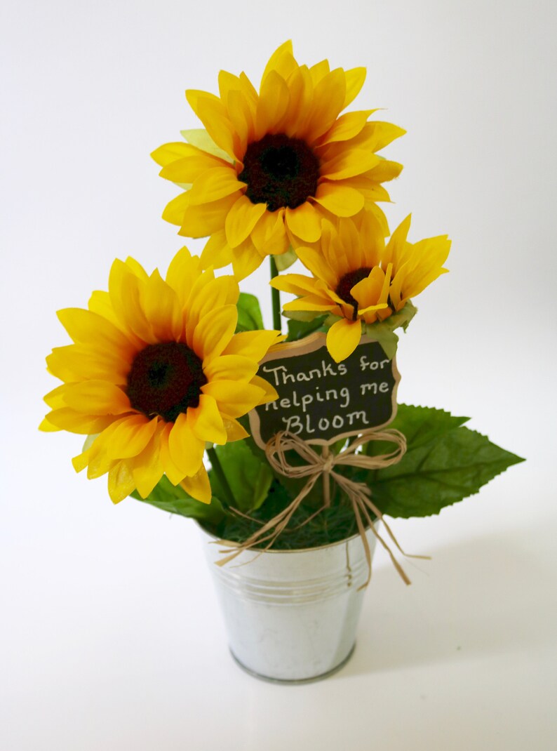 Gift for Teacher Sunflower Flower Arrangement Yellow Etsy