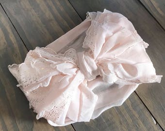 Peach/sparkles ruffle wrap