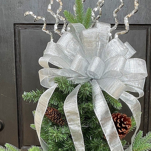 Christmas Tree Topper Bow Etsy
