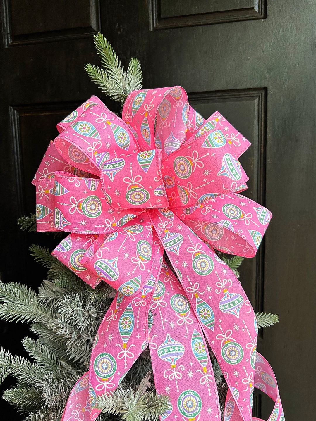 Pink Christmas Tree Bows 