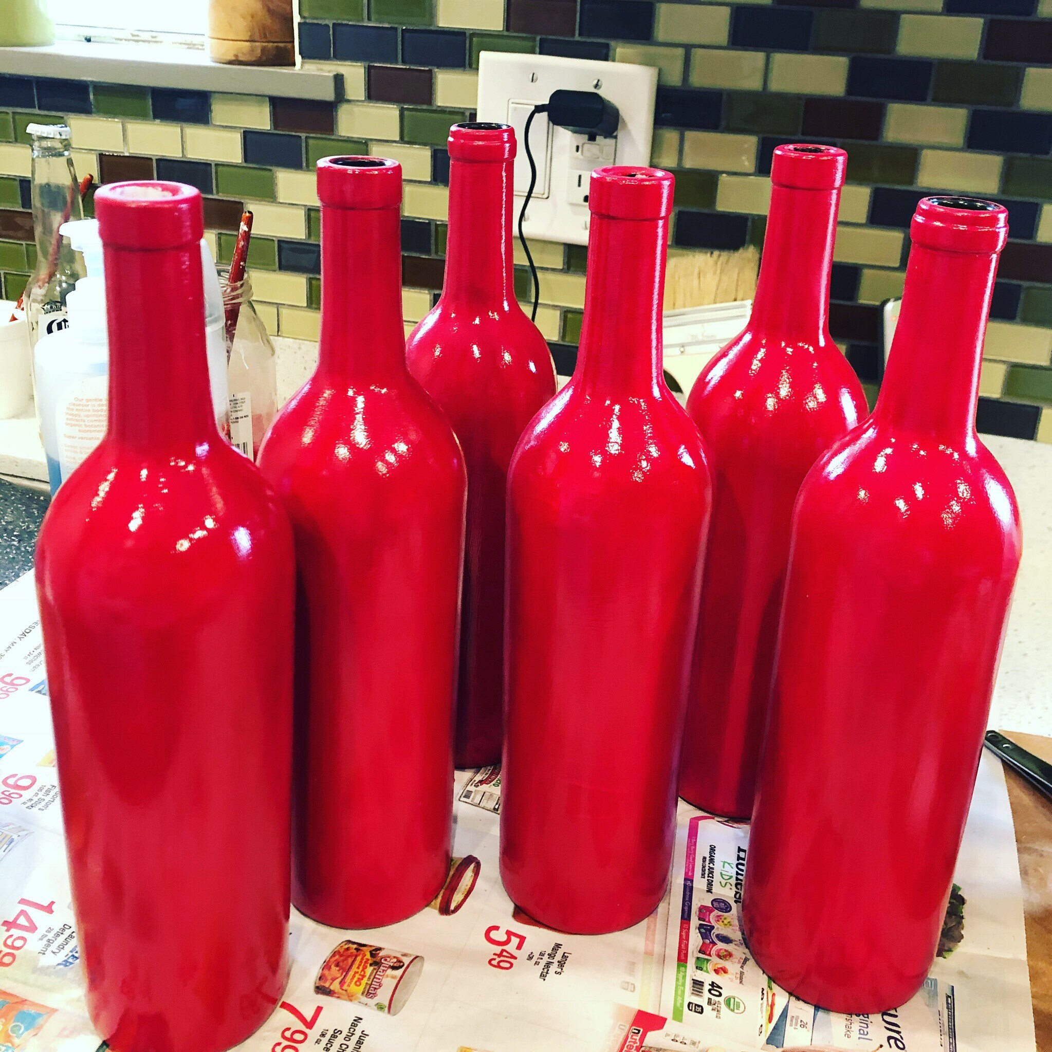 Painted Wine Bottles Party Centerpieces Wedding Etsy Painted Wine Bottles Party Centerpieces Wedding Etsy