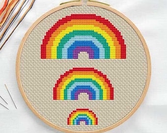 Mini Rainbow Garden - Cross Stitch Kit – unabuenapieza