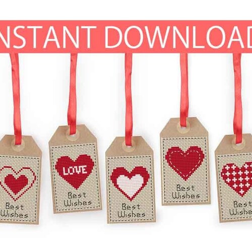 PATTERN Heart Cross Stitch Small Cross Stitch Valentines Etsy