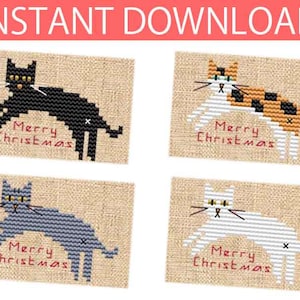 Cat cross stitch pattern, Funny cat cross stitch, Cross stitch gift tag, Small cross stitch, Modern cross stitch, Mini cross stitch, PDF