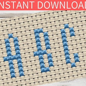 Uppercase Cross Stitch Alphabet Pattern: 10 Stitches Tall (PDF Pattern)
