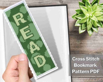 Read cross stitch bookmark pattern PDF, 2x6", Polka dots cross stitch, Small cross stitch, Mini cross stitch, Tiny, Instant download PDF