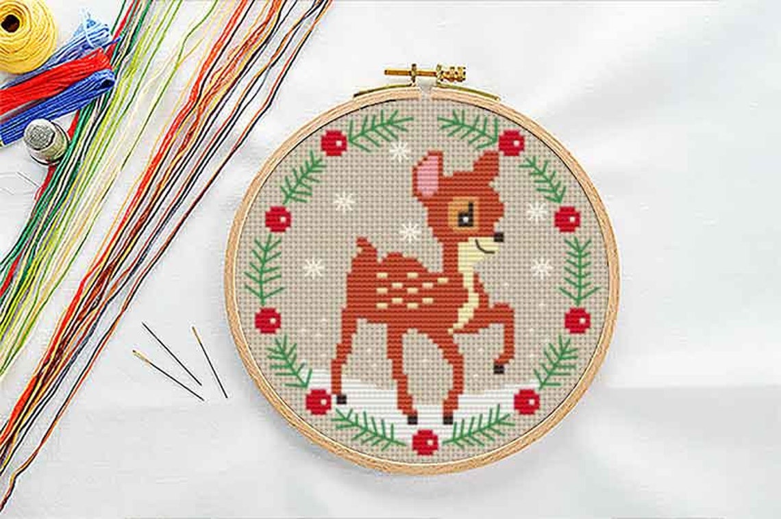 PATTERN : Reindeer Cross Stitch Pattern Modern Cross Stitch | Etsy